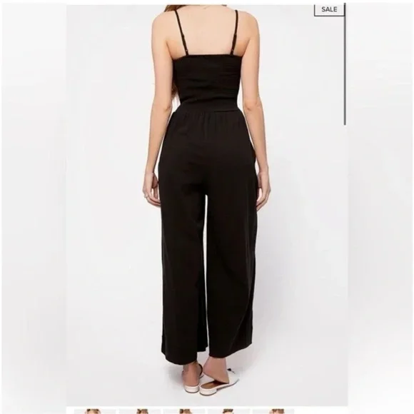 ATM Anthony Thomas Melillo Black Cotton Smocked Jumpsuit Small - Picture 3 of 7